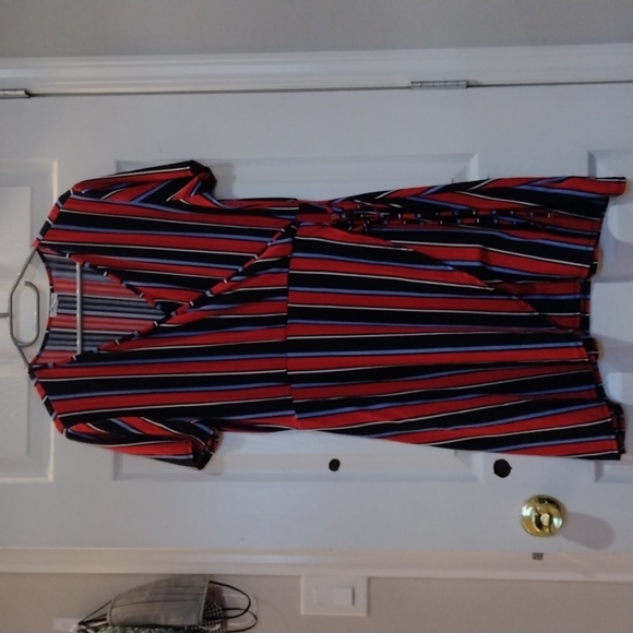 Ardene blue, red, white striped dress - Picture 1 of 3